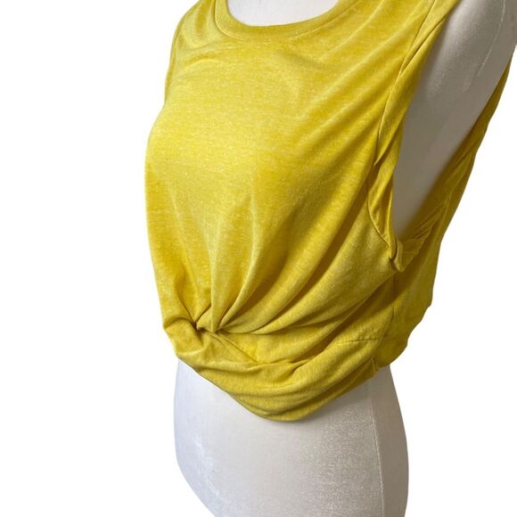 FREE PEOPLE MOVEMENT WOMEN'S TWIST FRONT BOXY TANK TOP YELLOW SIZE LARGE - Picture 2 of 10